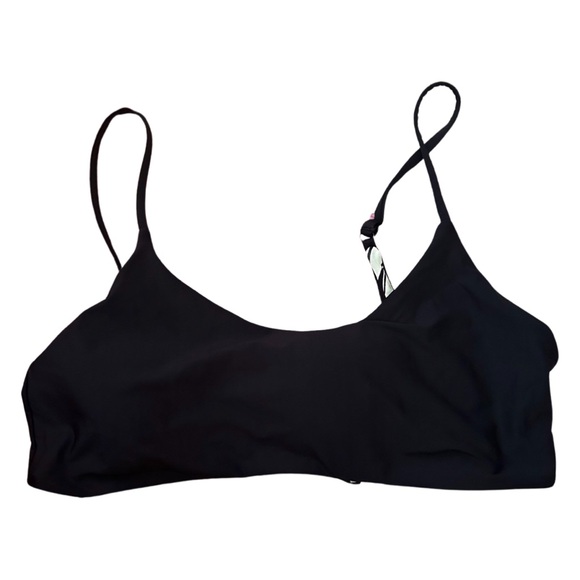 Maaji Ink Black/ Floral Lanai Sporty Reversible Bralette Bikini Top Large NWT - Picture 3 of 5